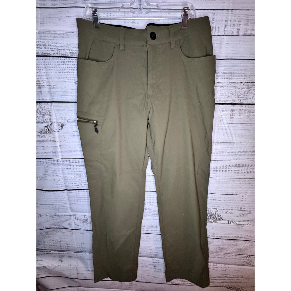 Orvis Mens 34x30 Performance Stretch Hiking Pants Water Repellent Olive Green
